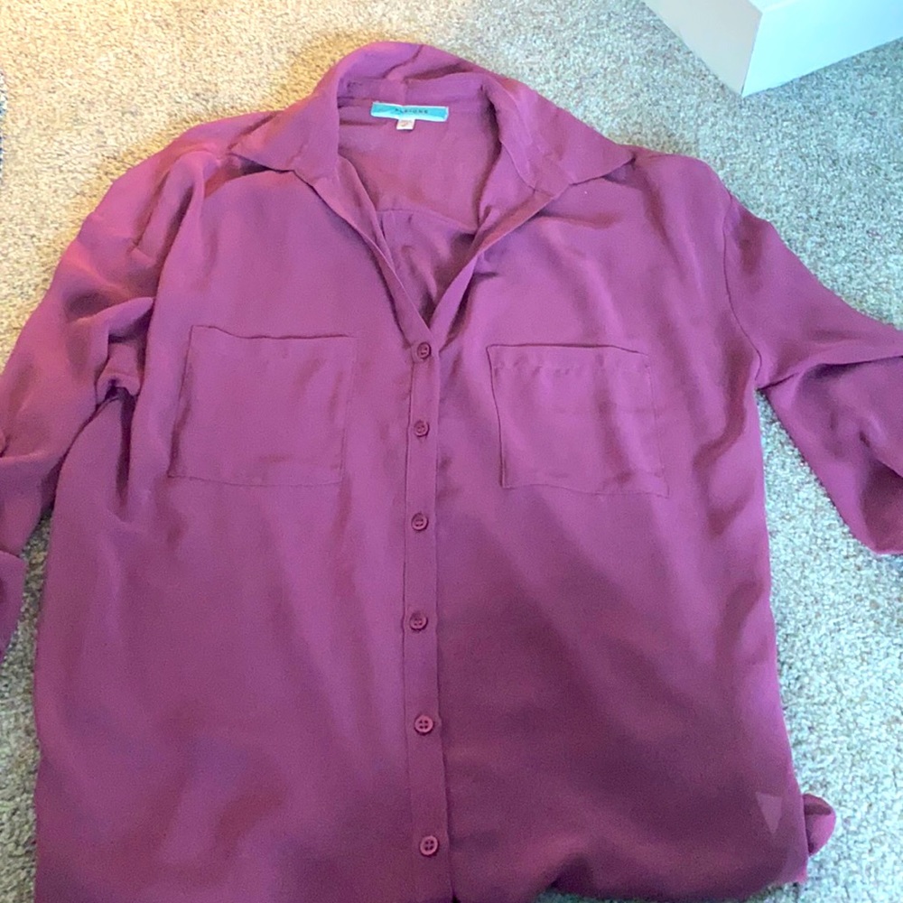 Sheer button down shirt